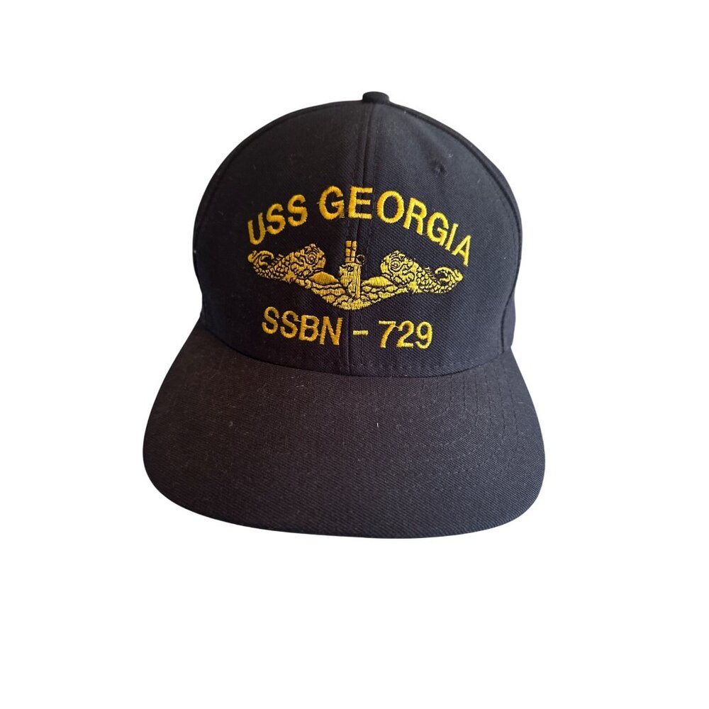 USS Georgia SSBN-729  Navy Blue Baseball Cap Snapback Closure Military USA